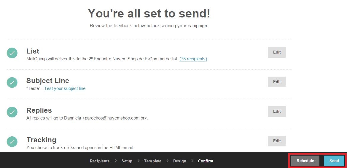 Como criar um email no MailChimp